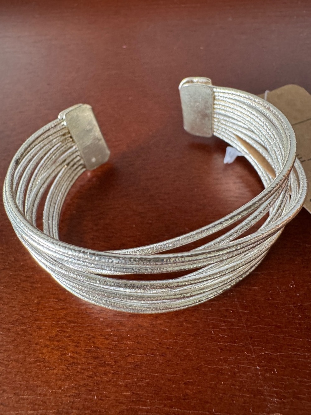 Source Unknown Silver Multi-Strand Open Cuff Bracelet